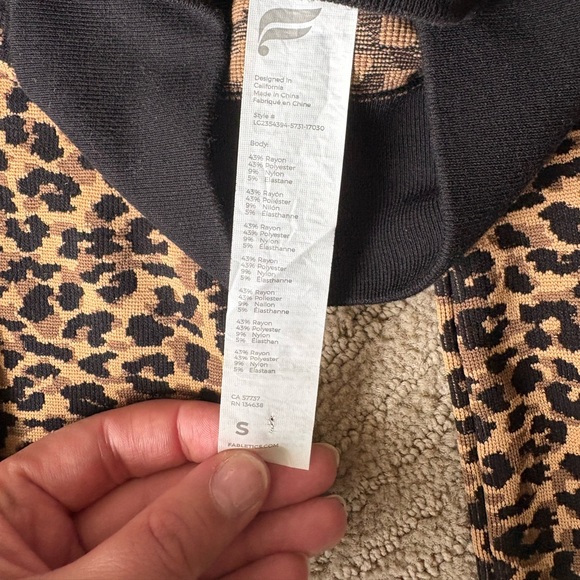 Fabletics Animal Print Leggings - Black and Brown - Picture 3 of 3